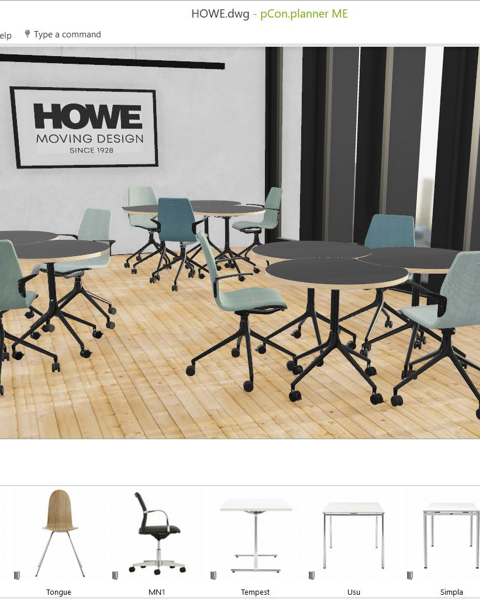 A piece of graphics with the AS series generated from pCon