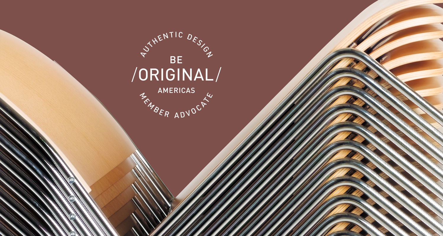 A graphic featuring a stack of 40/4 chairs and BOA logo