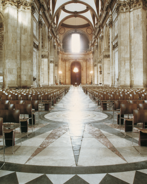 40/4 chairs in St. Paul's Cathedral in London