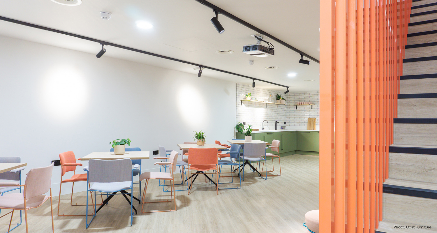 A reference image of retrofitted colorful 40/4 chairs