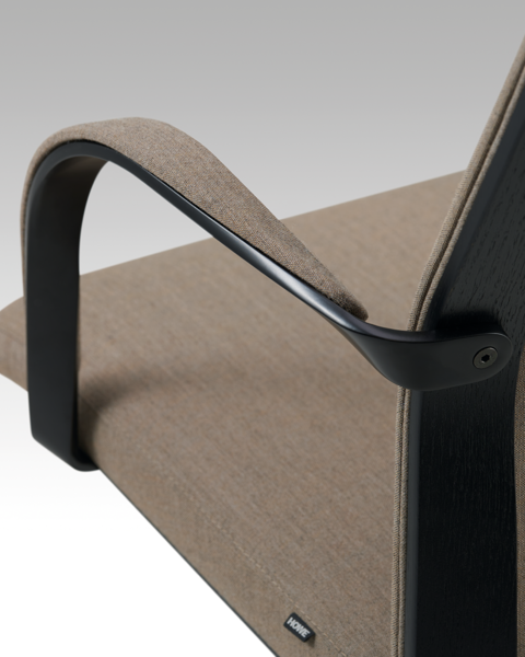 A deatail photo of a MN1 upholstered arm detail